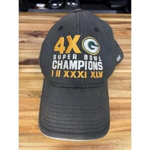Reebok Green Bay Packers 4X Super Bowl Champions Hat Cap One Size
